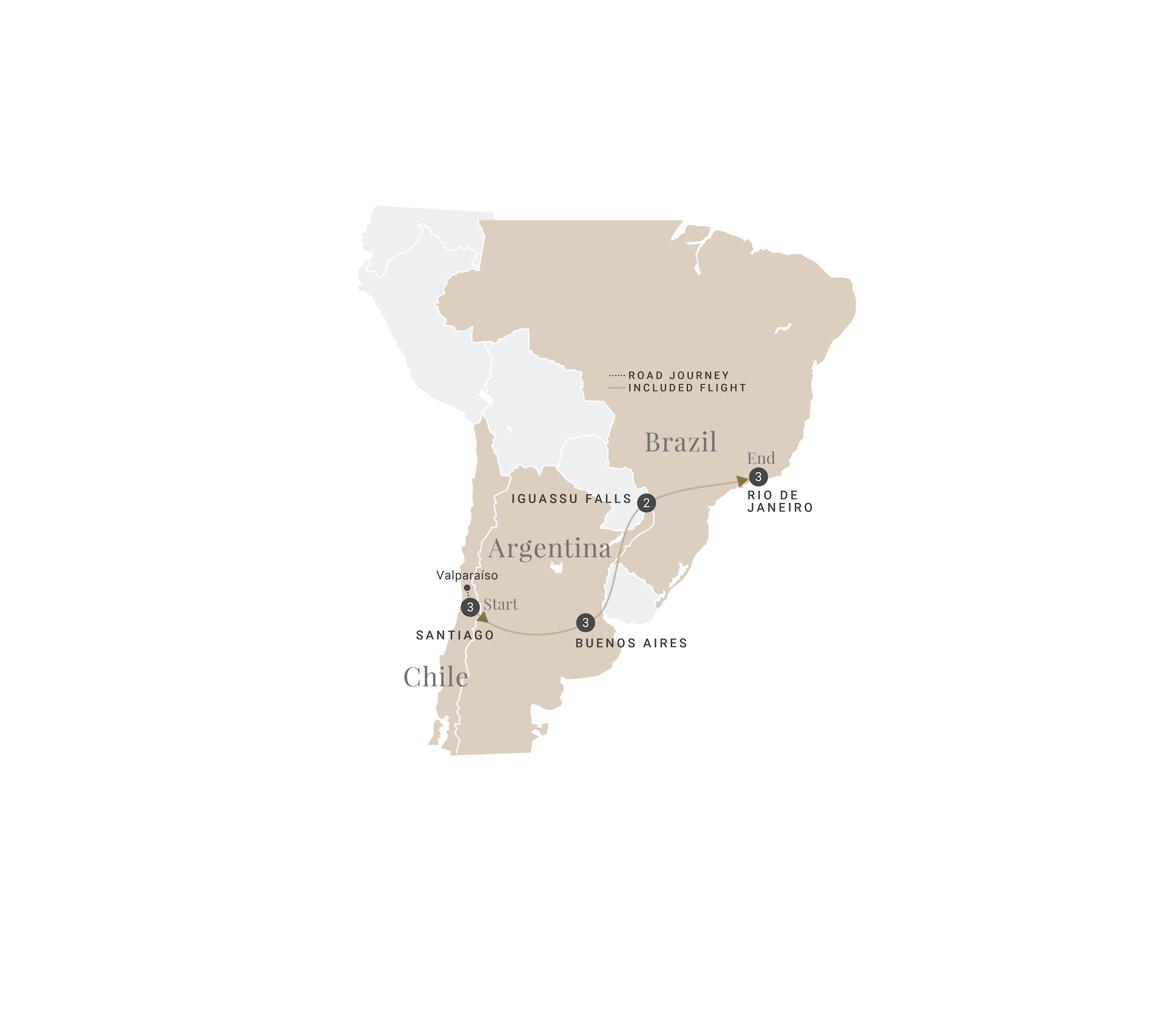Classic South America Map