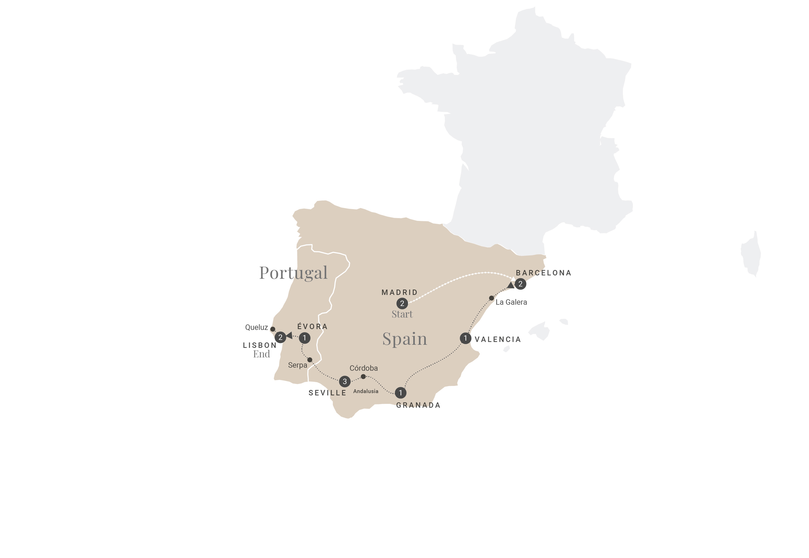 Spain & Portugal in Style Map