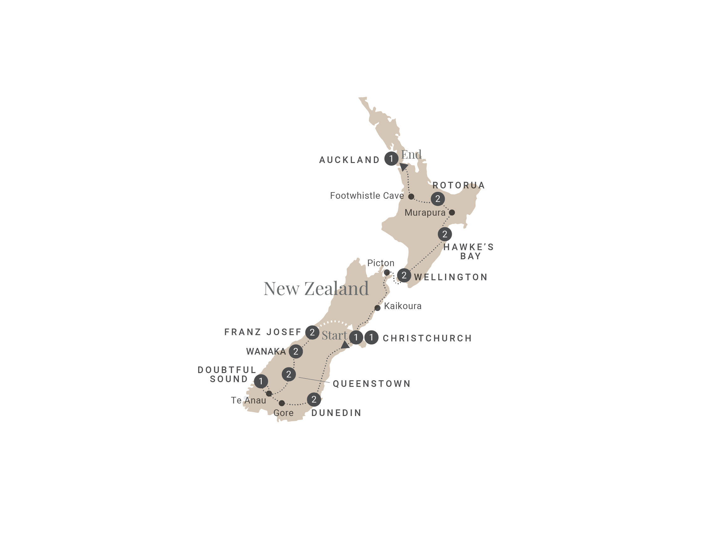 The Long White Cloud  Map