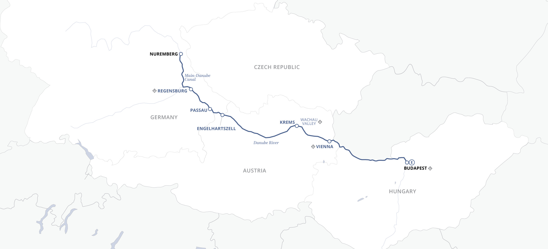 Delightful Danube (2024) Itinerary Map