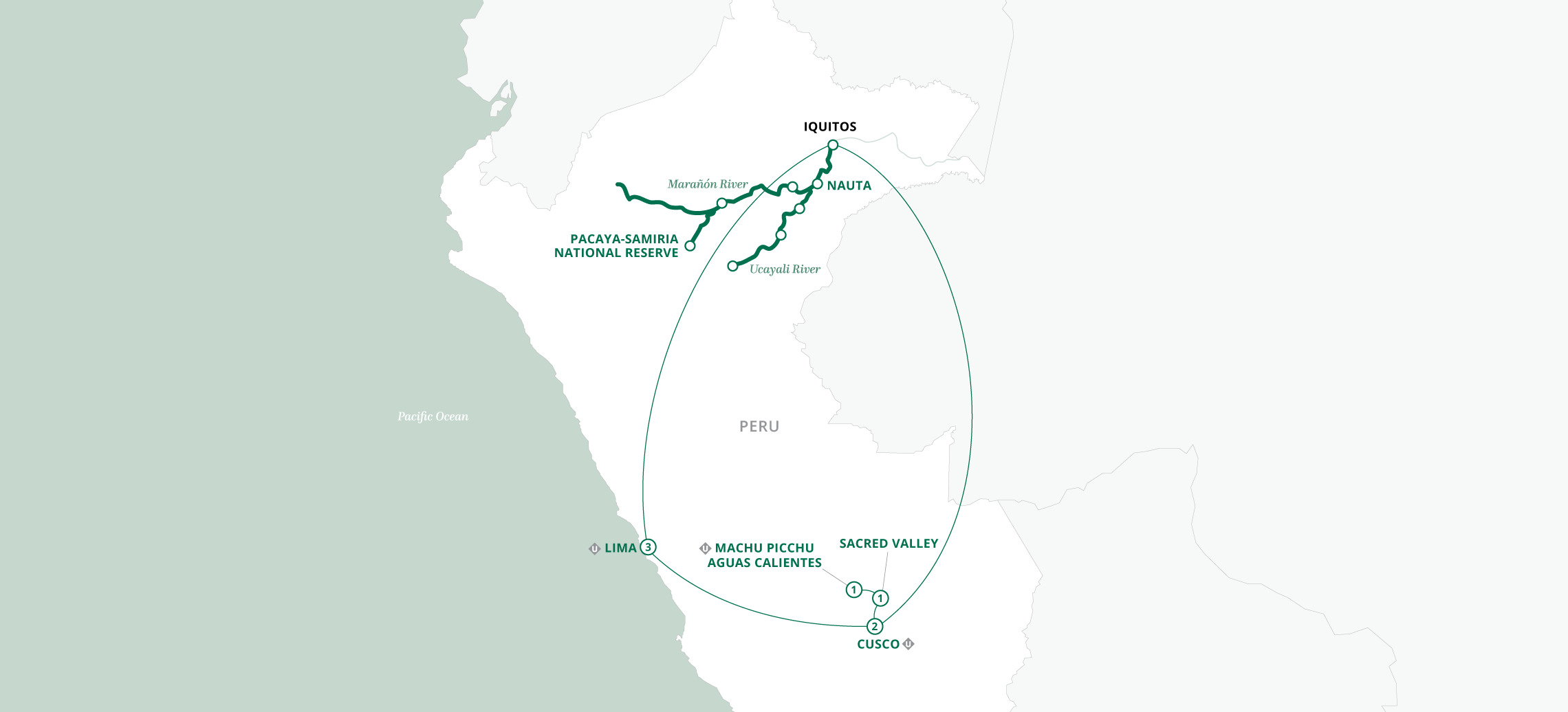 Peruvian Amazon & Machu Picchu Exploration Map