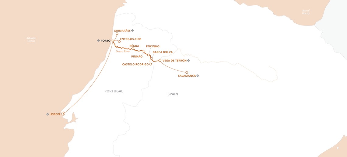 Portugal, Spain & the Douro River Valley Map