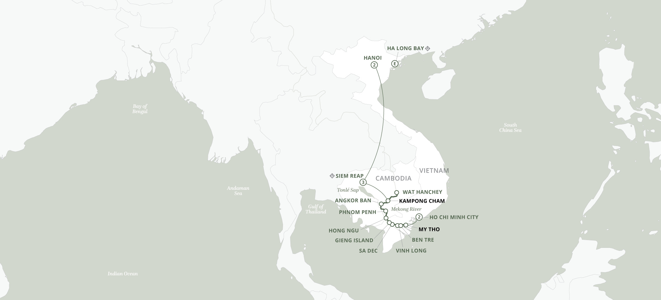 Timeless Wonders of Vietnam, Cambodia & the Mekong Map
