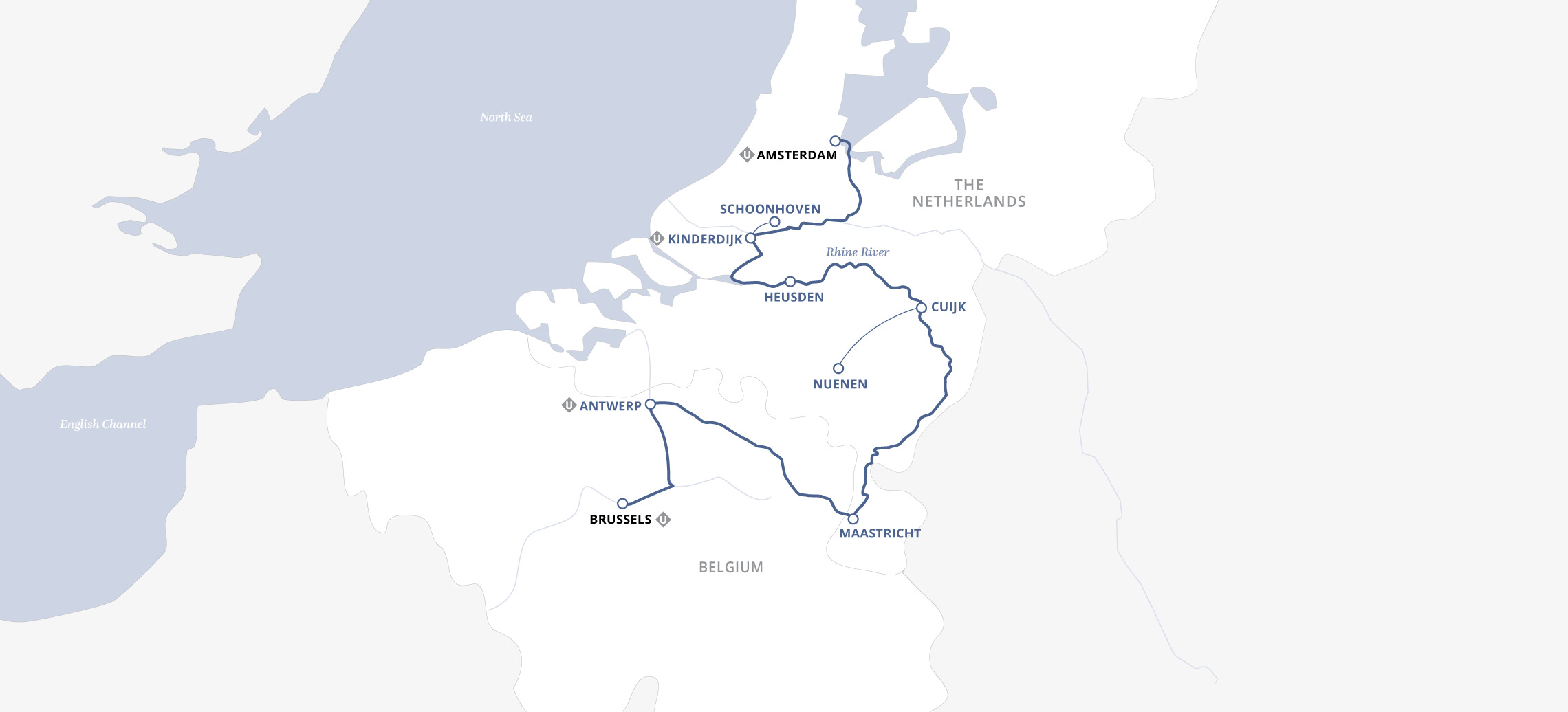 Holland & Belgium at Tulip Time Map