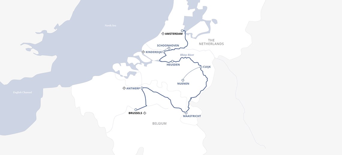 Holland & Belgium at Tulip Time Map