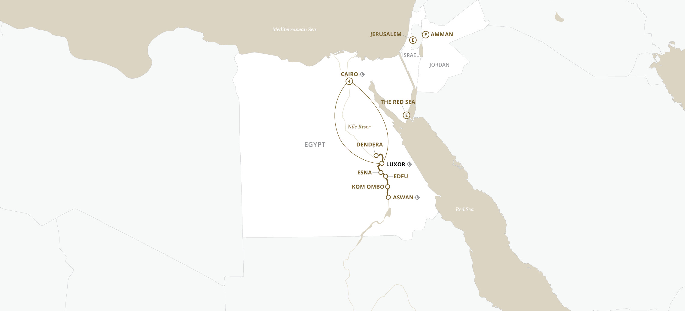 Splendors of Egypt & the Nile Map