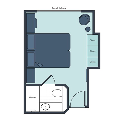 French Balcony stateroom  S.S. La Venezia 