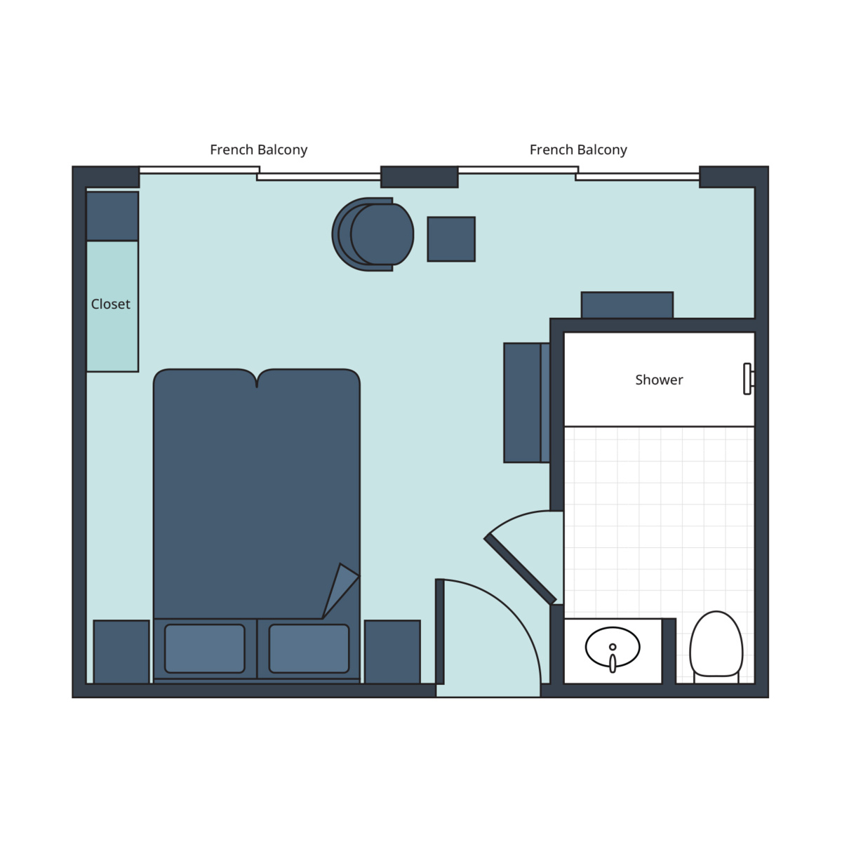 Deluxe French Balcony floorplan  S.S. Sphinx 