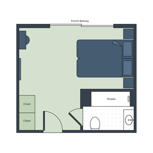 French Balcony floorplan  S.S. Sphinx 