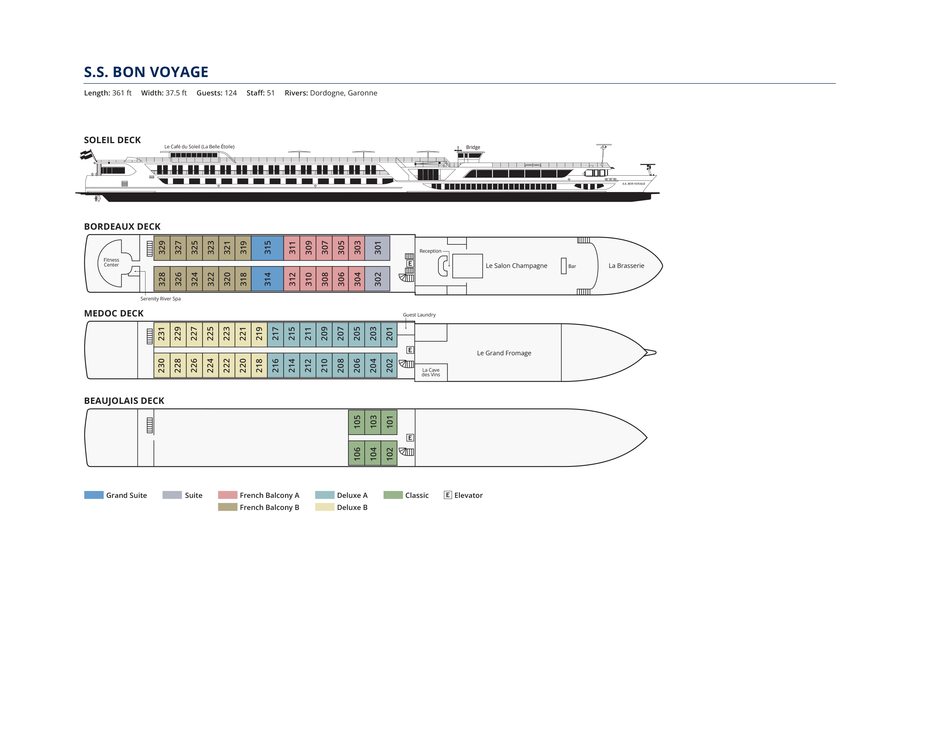 Deck plan (S.S. Bon Voyage)