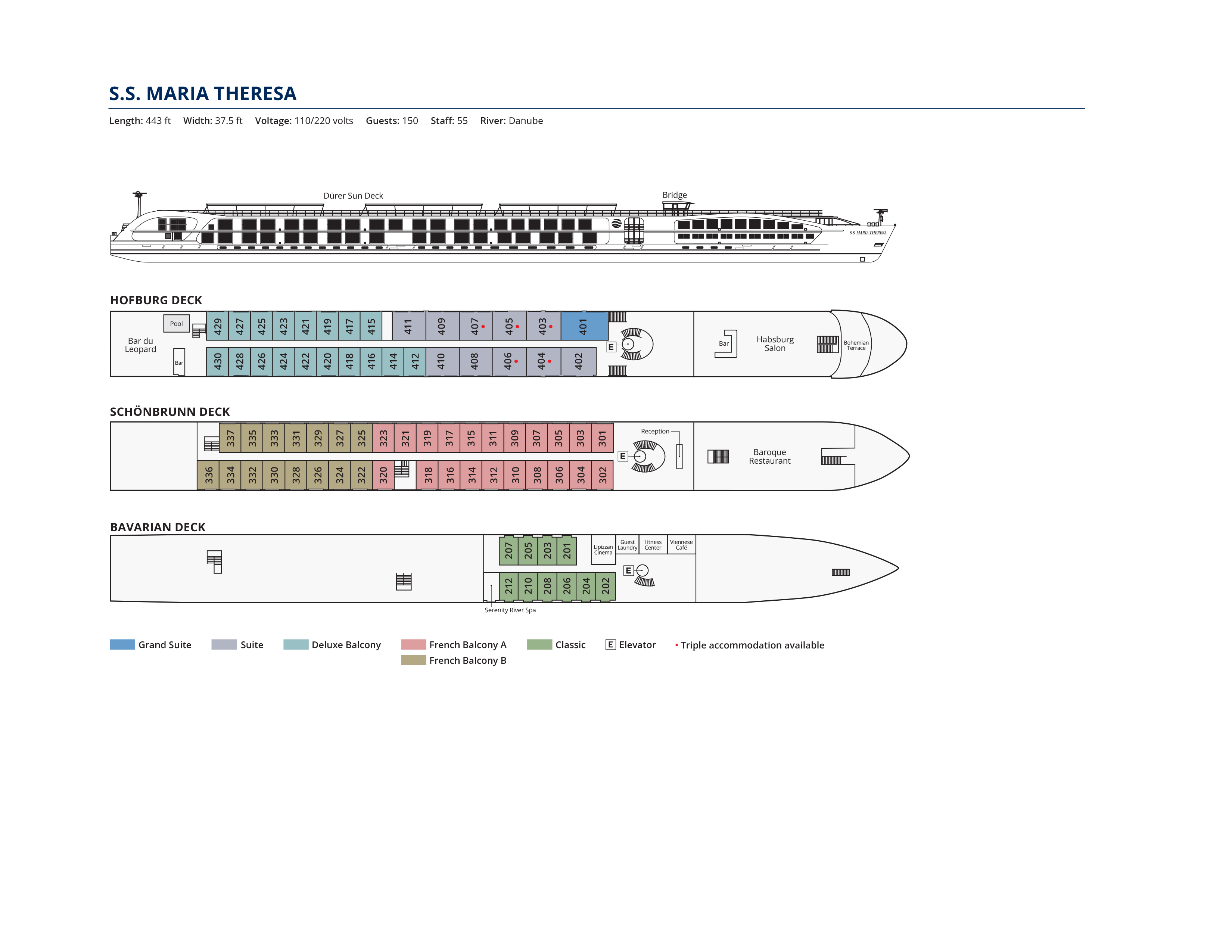 Deck plan (S.S. Maria Theresa)