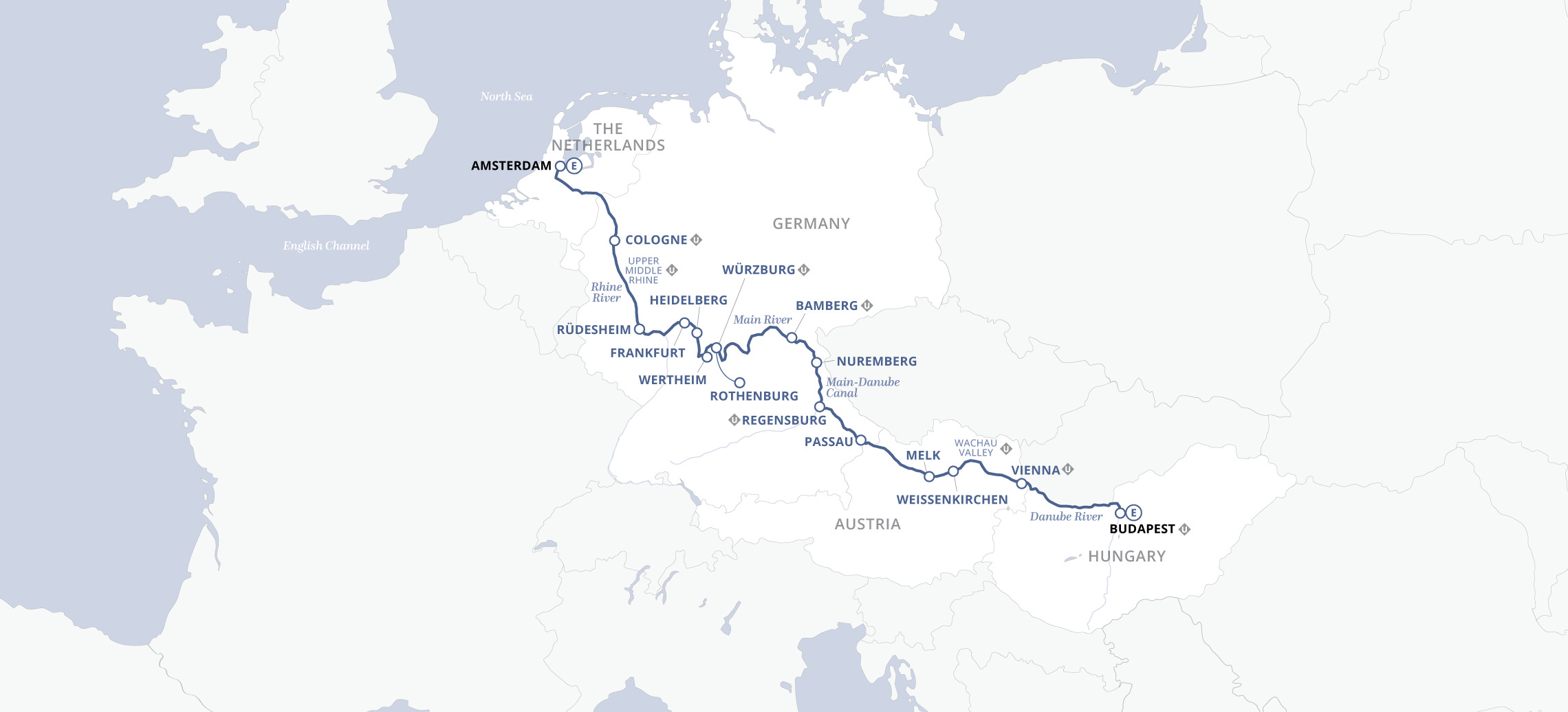 European Jewels (2026) Itinerary Map