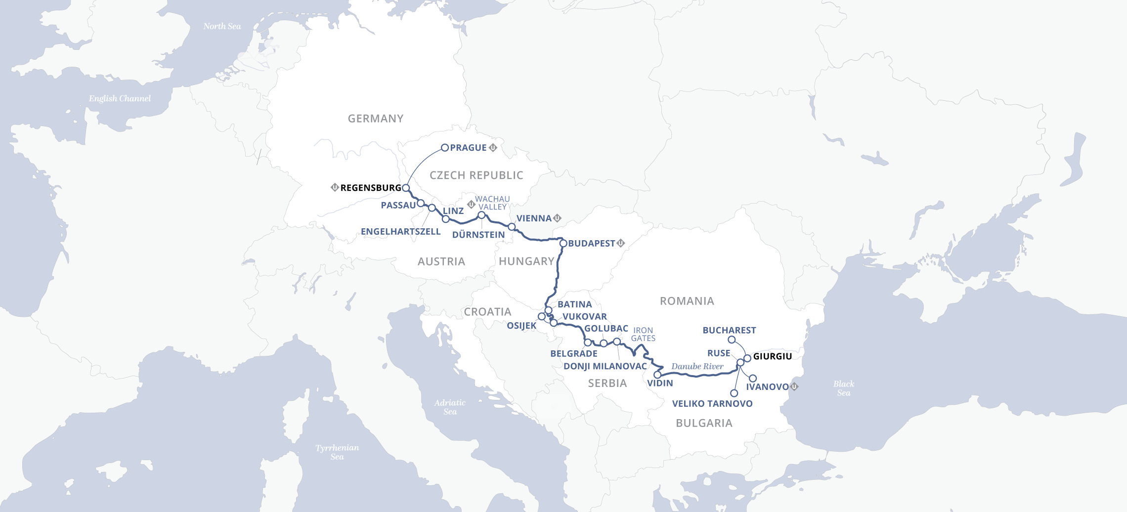 Portraits of Eastern Europe (2026) Itinerary Map