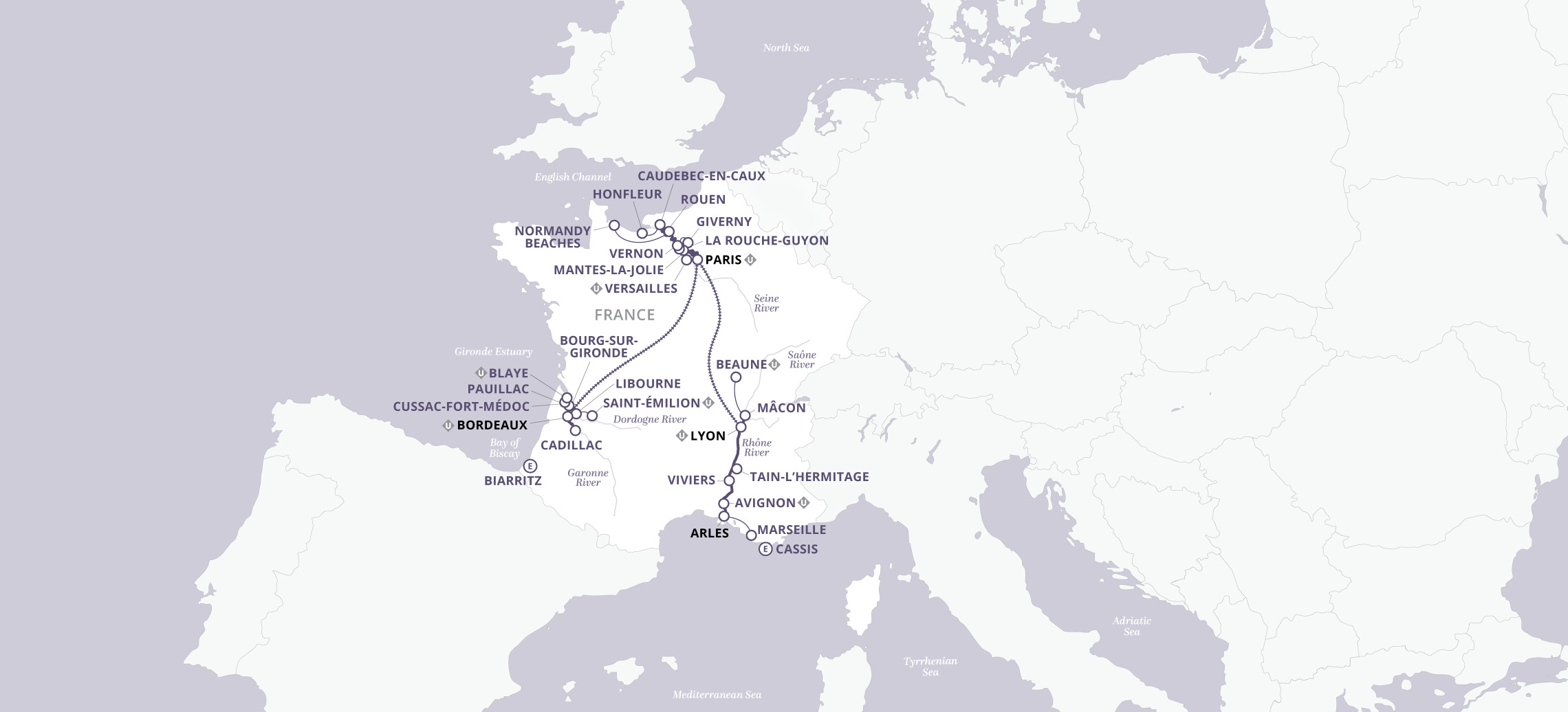 Ultimate France (2027) Itinerary Map