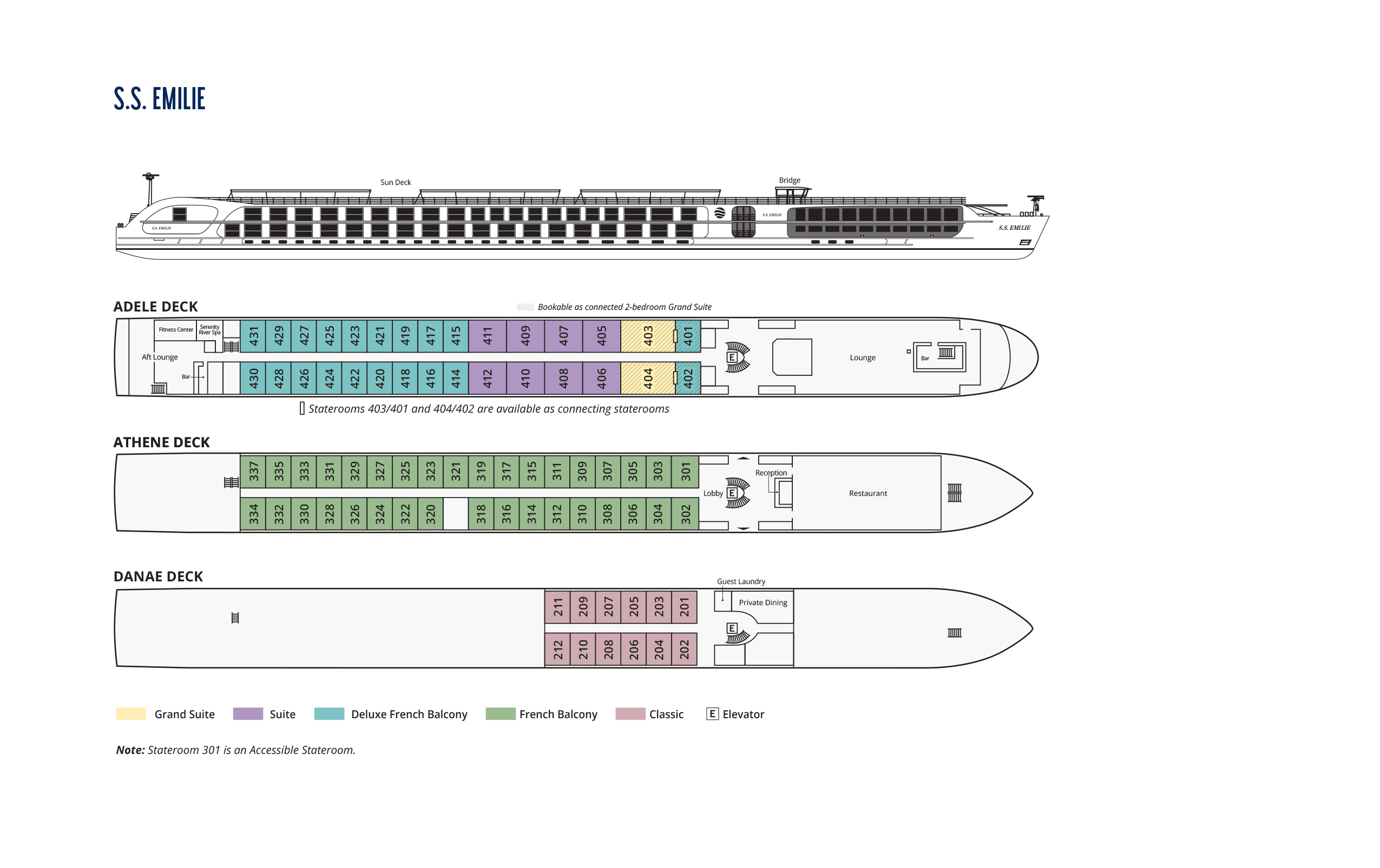 Deck plan (S.S. Emilie)
