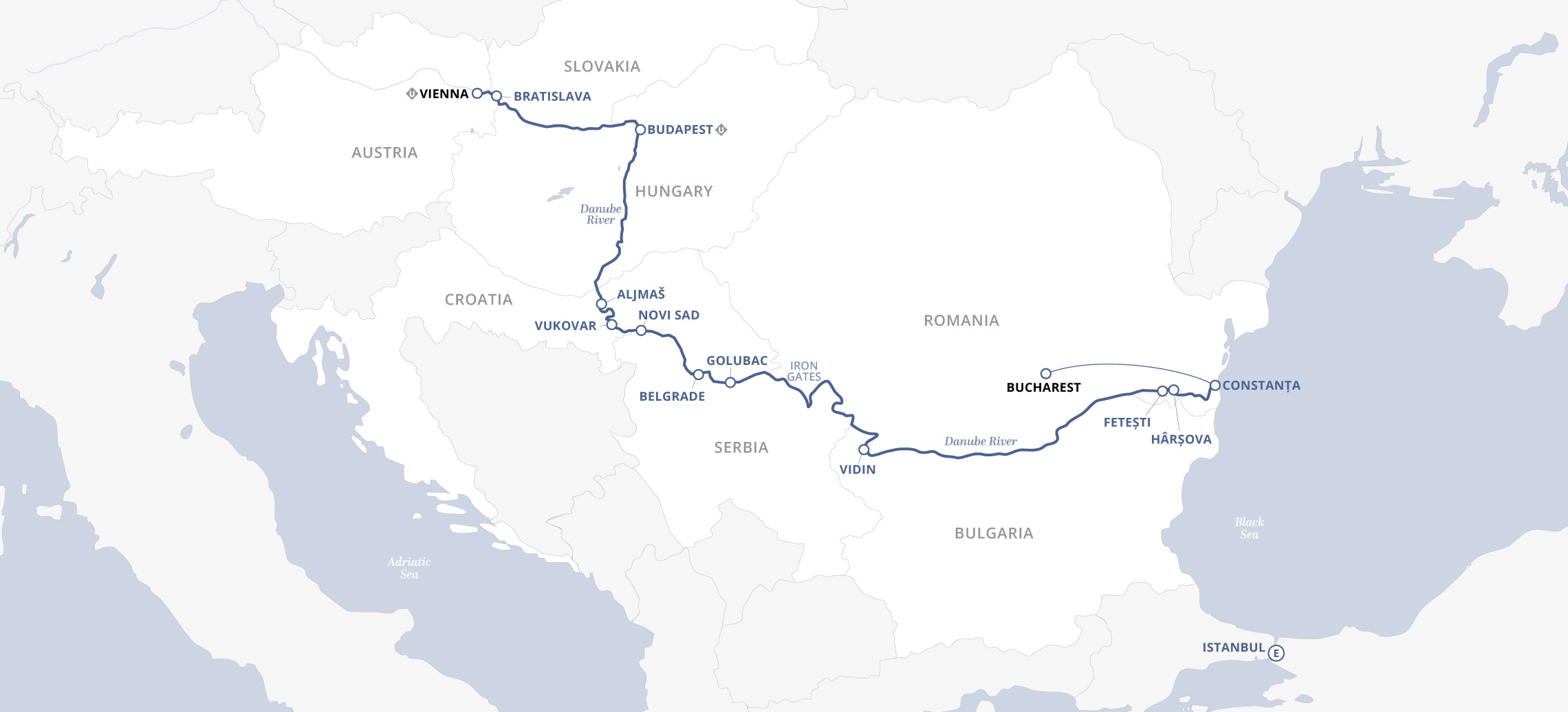 Danube East & West Map