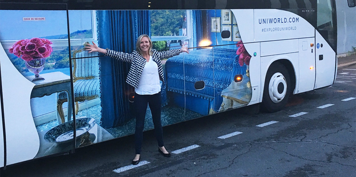 Ellen with Uniworld Charter Bus