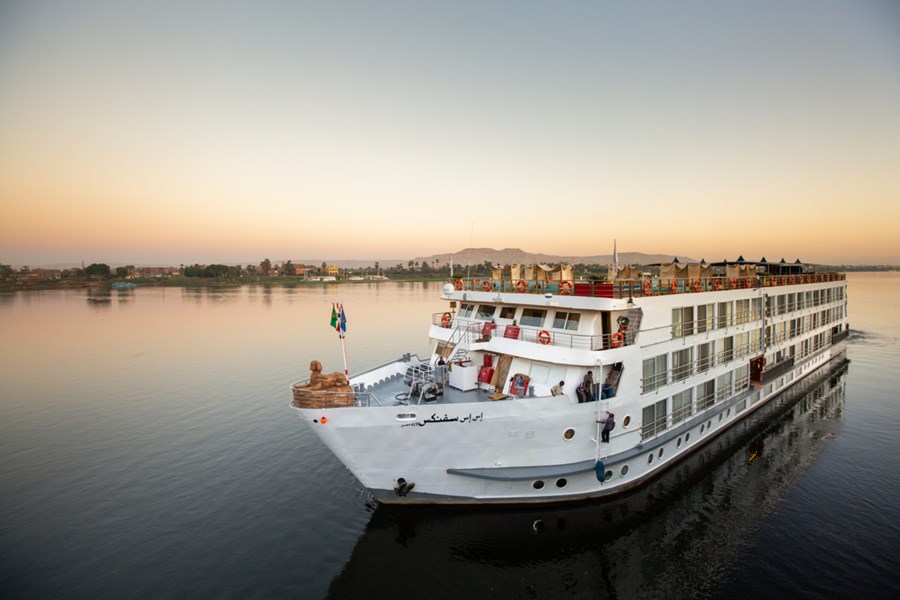 S.S. Sphinx on the Nile at sunrise